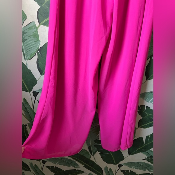Miss Avenue Womens Pink Palazzo Pants Wide Leg Pants Hot Pink Small - Picture 7 of 9